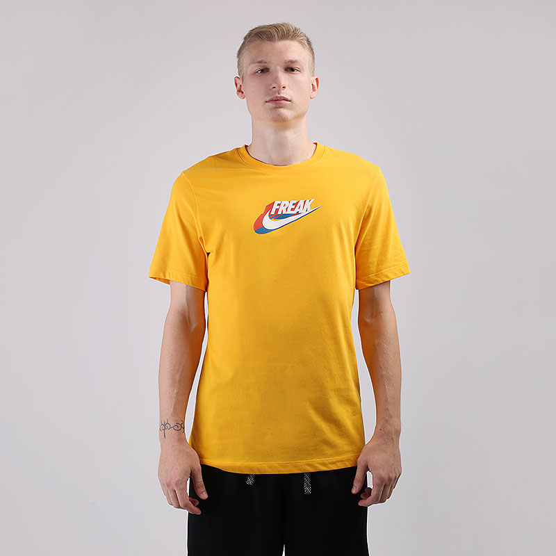 мужская желтая футболка Nike Giannis Swoosh Freak Dri-FIT T-Shirt CV1095-739 - цена, описание, фото 1